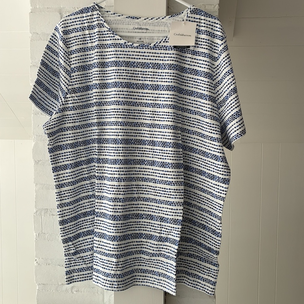 croft&barrow blue and white Tee